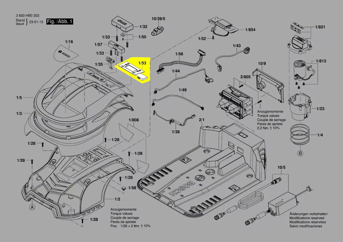 Afficheur membrane réf. F 016 L91 315 Bosch